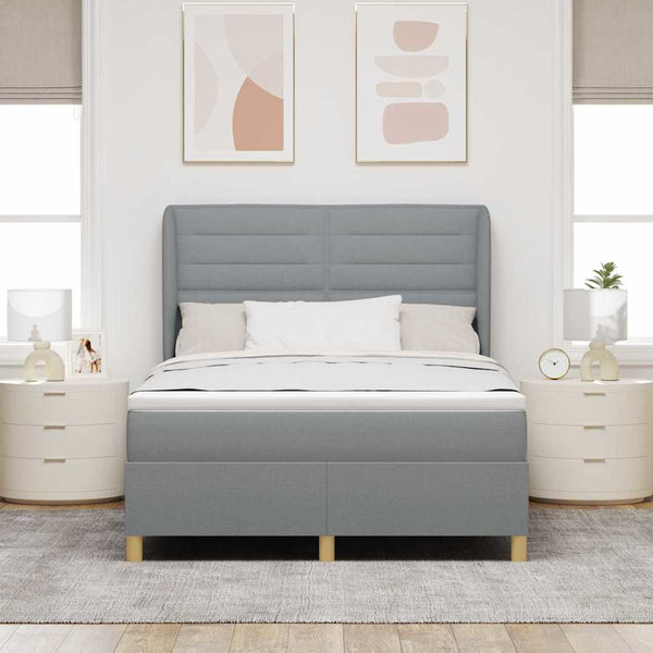 Boxspringbett mit Matratze Hellgrau 190x140 cm