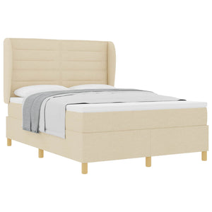 vidaXL Lit coffre avec matelas crème 190 x 140 cm tissu