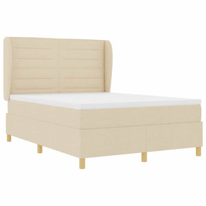 vidaXL Lit coffre avec matelas crème 190 x 140 cm tissu