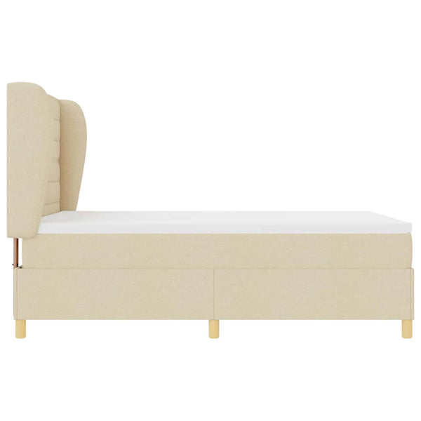 vidaXL Lit coffre avec matelas crème 190 x 140 cm tissu