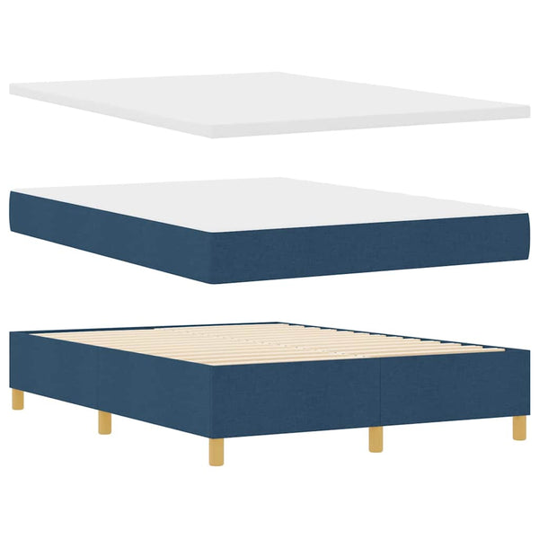Boxspringbett Blau 190 x 140 cm mit Matratze