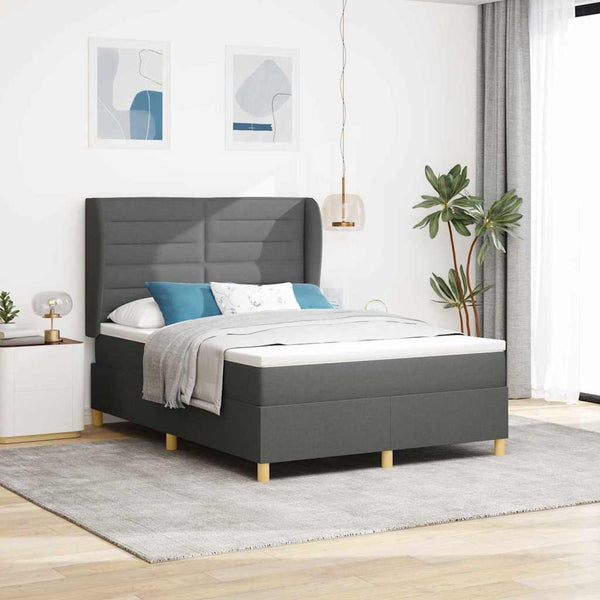 Boxspringbett mit Matratze Dunkelgrau 200x140 cm