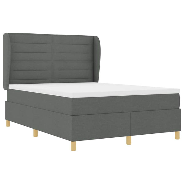 Boxspringbett mit Matratze Dunkelgrau 200x140 cm