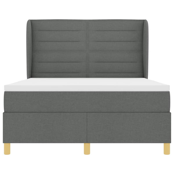 Boxspringbett mit Matratze Dunkelgrau 200x140 cm
