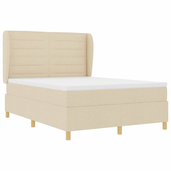 Boxspringbett Creme 200x140 cm mit Matratze