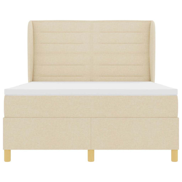 Boxspringbett Creme 200x140 cm mit Matratze