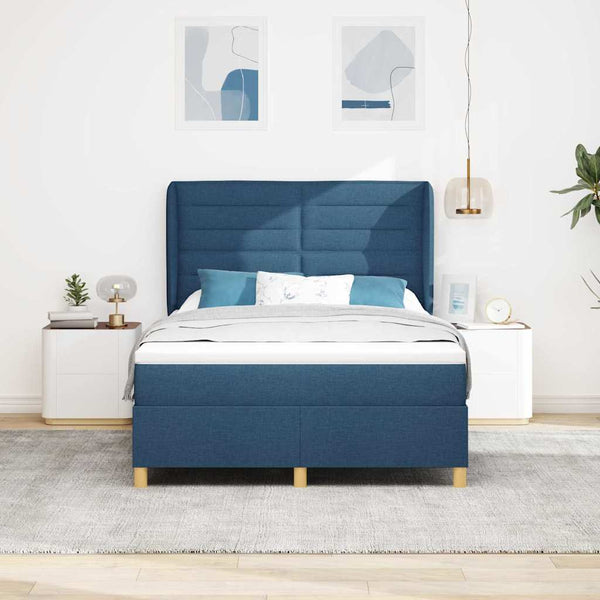 Blaues Boxspringbett mit Matratze 200x140 cm