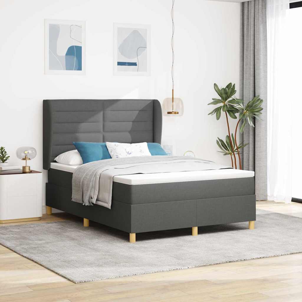 Boxspringbett mit Matratze Dunkelgrau 160x200 cm