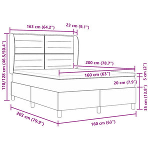 Boxspringbett mit Matratze Dunkelgrau 160x200 cm