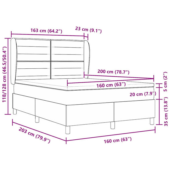 Boxspringbett mit Matratze Schwarz 160x200 cm