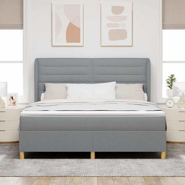 Boxspringbett mit Matratze Hellgrau 200x180 cm