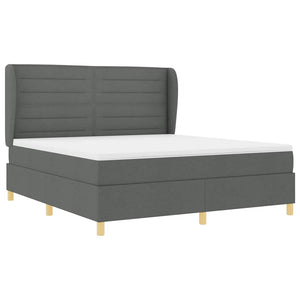 vidaXL Lit coffre tapissé avec matelas gris foncé 200 x 180 cm Tissu