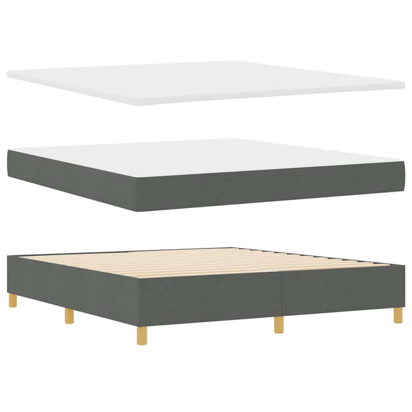vidaXL Lit coffre tapissé avec matelas gris foncé 200 x 180 cm Tissu