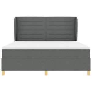 vidaXL Lit coffre tapissé avec matelas gris foncé 200 x 180 cm Tissu