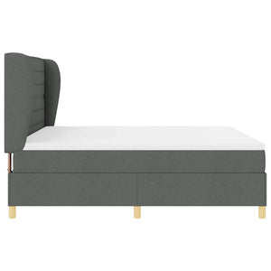 vidaXL Lit coffre tapissé avec matelas gris foncé 200 x 180 cm Tissu