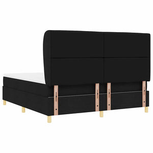 vidaXL Lit sommier tapissier avec tête de lit Noir 200 x 180 cm Tissu