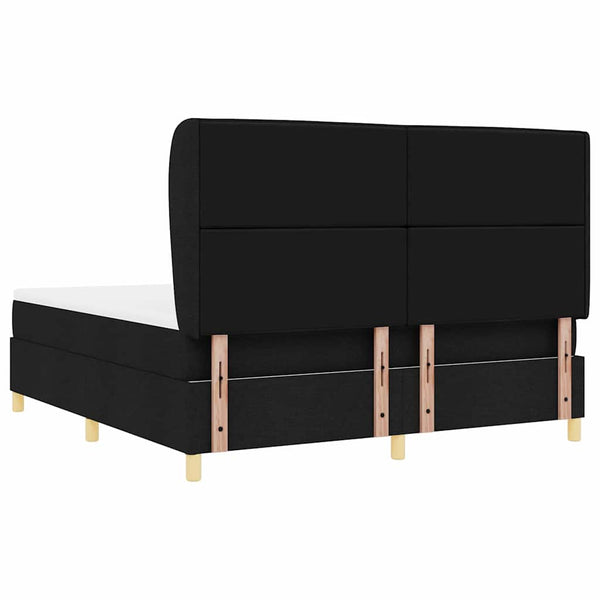 vidaXL Lit sommier tapissier avec tête de lit Noir 200 x 180 cm Tissu