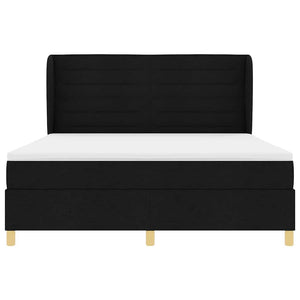 vidaXL Lit sommier tapissier avec tête de lit Noir 200 x 180 cm Tissu