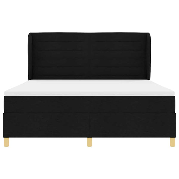 vidaXL Lit sommier tapissier avec tête de lit Noir 200 x 180 cm Tissu
