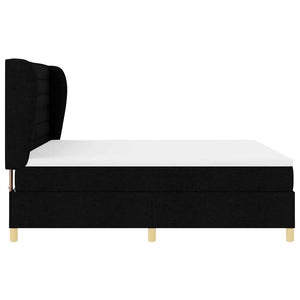 vidaXL Lit sommier tapissier avec tête de lit Noir 200 x 180 cm Tissu