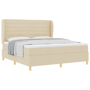Boxspringbett Creme 200x180 cm mit Matratze