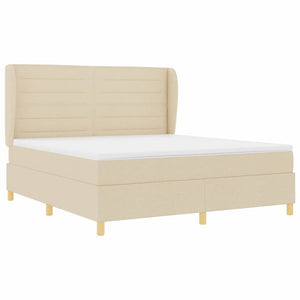 Boxspringbett Creme 200x180 cm mit Matratze