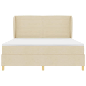 Boxspringbett Creme 200x180 cm mit Matratze