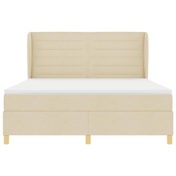 Boxspringbett Creme 200x180 cm mit Matratze