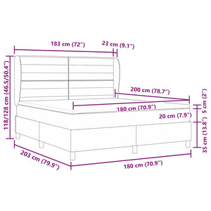 Boxspringbett Creme 200x180 cm mit Matratze