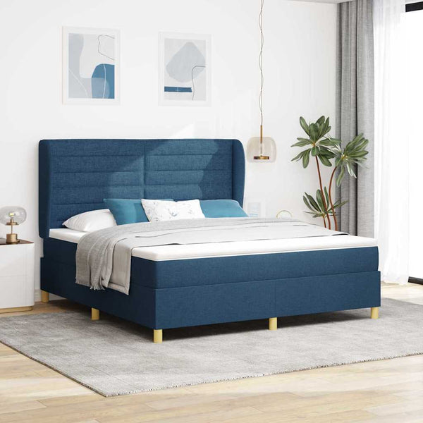 Boxspringbett Blau mit Matratze 200x180 cm