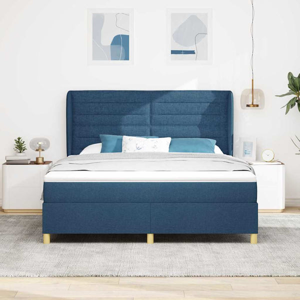 Boxspringbett Blau mit Matratze 200x180 cm