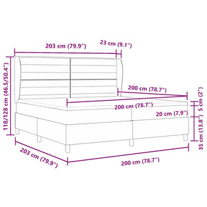 Boxspringbett mit Matratze Dunkelgrau 90x190 cm