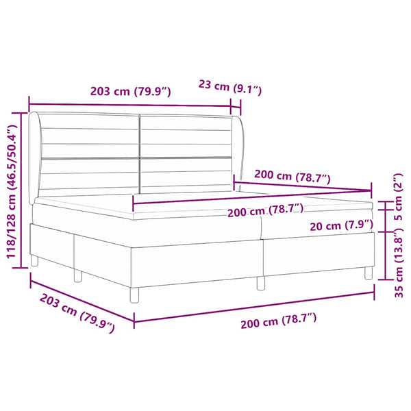 Boxspringbett mit Matratze Dunkelgrau 90x190 cm