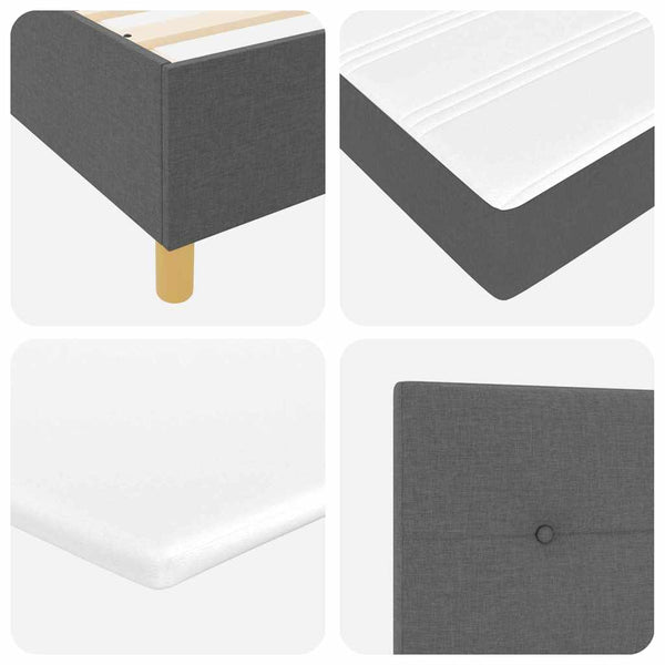 Boxspringbett mit Matratze Dunkelgrau 140x190 cm