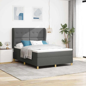 Boxspringbett mit Matratze Dunkelgrau 140x190 cm
