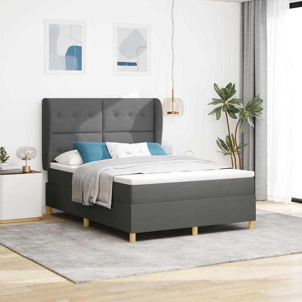 Boxspringbett mit Matratze Dunkelgrau 140x190 cm