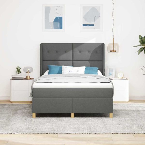 Boxspringbett mit Matratze Dunkelgrau 140x190 cm