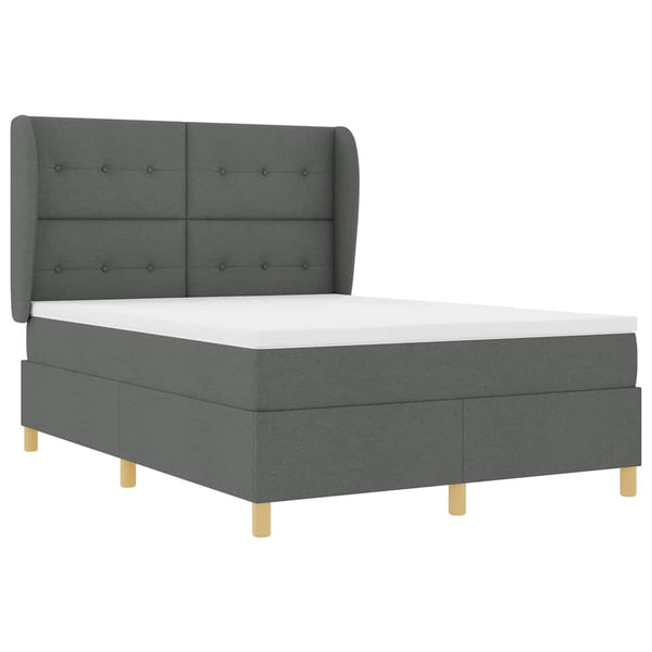 Boxspringbett mit Matratze Dunkelgrau 140x190 cm