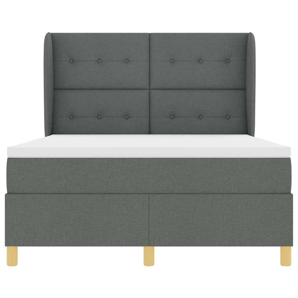 Boxspringbett mit Matratze Dunkelgrau 140x190 cm