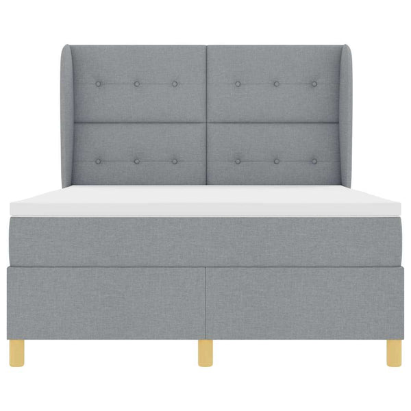 Boxspringbett mit Matratze Hellgrau 140x200 cm
