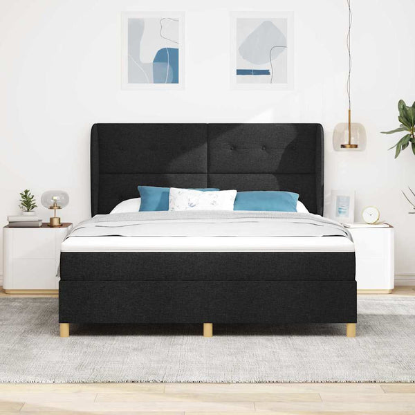Boxspringbett mit Matratze Schwarz 200x180 cm