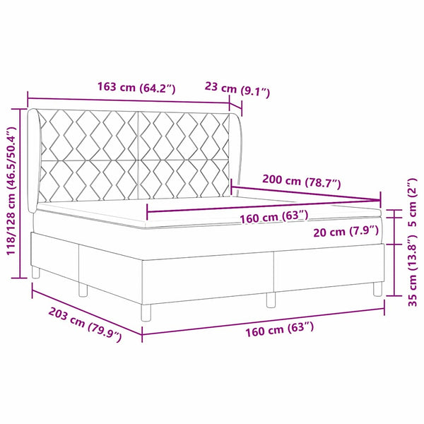 Boxspringbett Hellgrau 200x160 cm