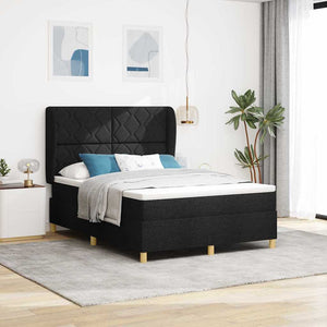 Boxspringbett mit Kopfteil Schwarz 160x200 cm