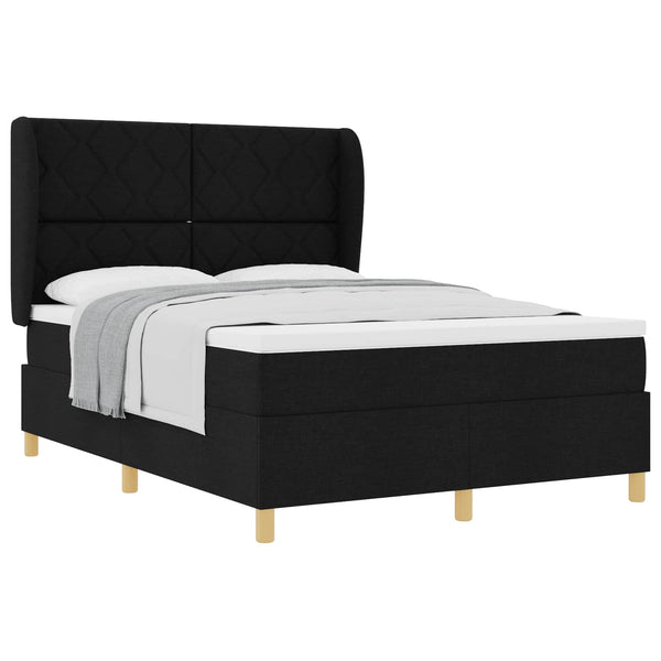 Boxspringbett mit Kopfteil Schwarz 160x200 cm