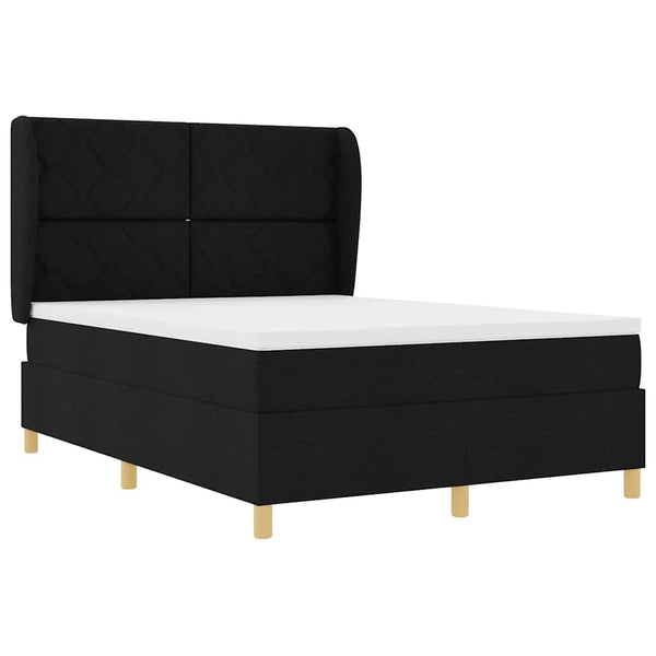 Boxspringbett mit Kopfteil Schwarz 160x200 cm