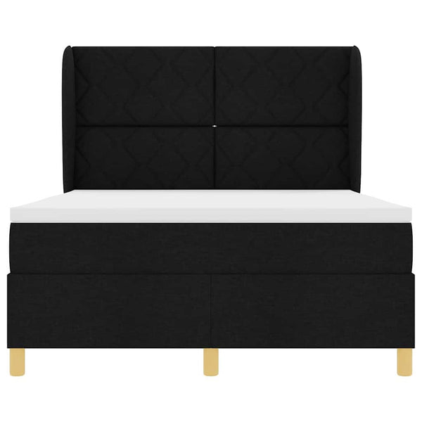 Boxspringbett mit Kopfteil Schwarz 160x200 cm