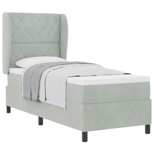 Boxspringbett mit Matratze Hellgrau 200x80 cm Samt