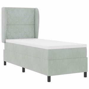 Boxspringbett mit Matratze Hellgrau 200x80 cm Samt