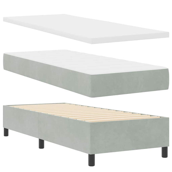 Boxspringbett mit Matratze Hellgrau 200x80 cm Samt