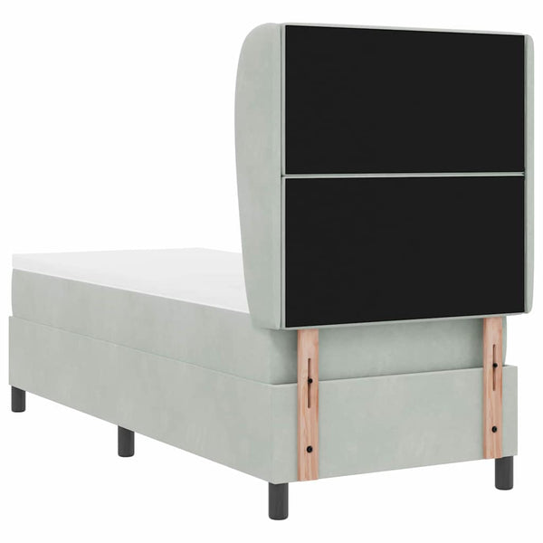 Boxspringbett mit Matratze Hellgrau 200x80 cm Samt